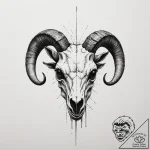 Goat skull, concept art for tattoo, detailed… – tattoo sketch (№1755179988_0, 14.08.2025 13:59) — tattoovalue.net