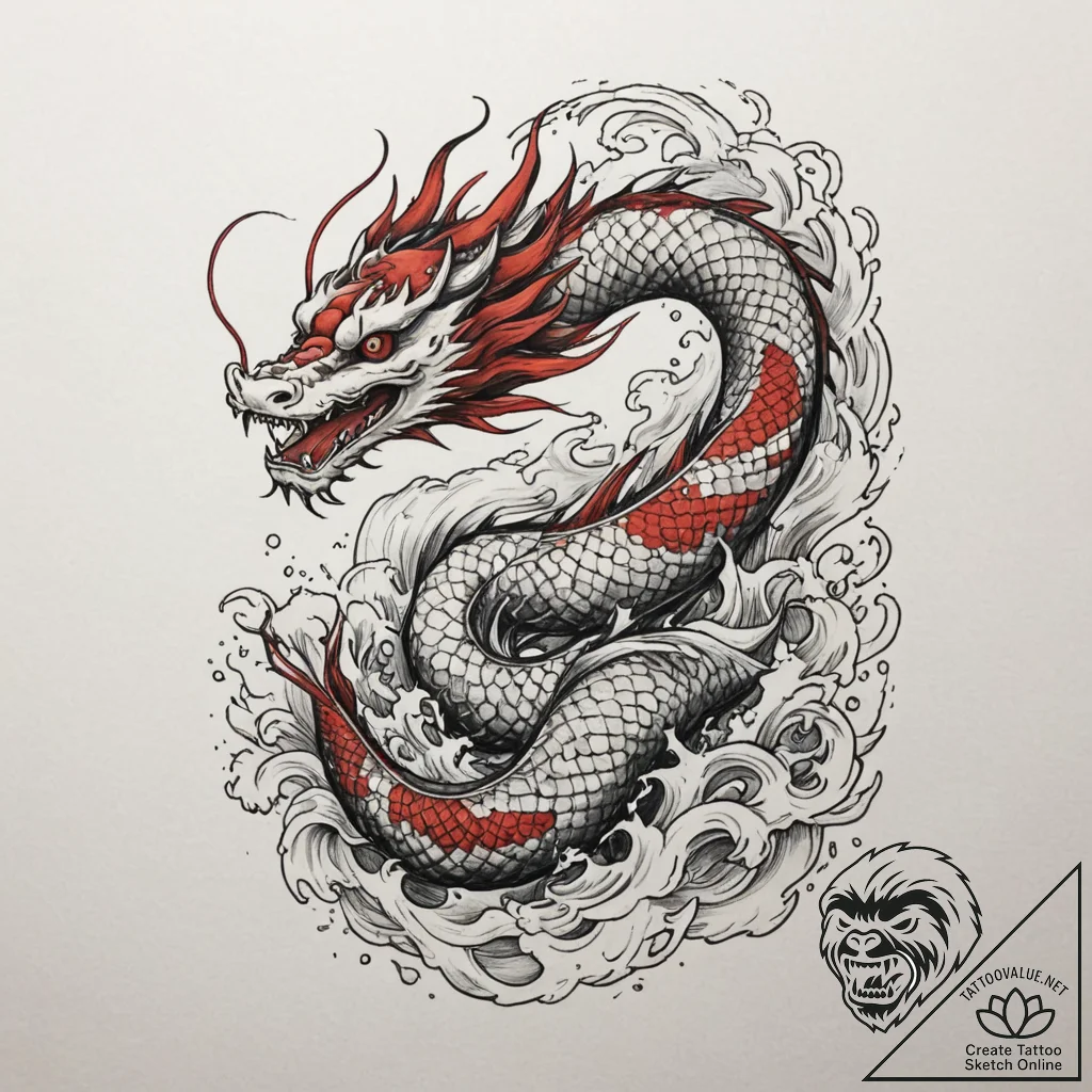 Basilisk, ink illustration for tattoo, on a c... - tattoo sketch (№1755180394_0, 14.08.2025 14:06) — tattoovalue.net