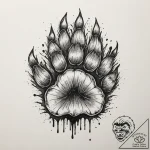 Bear’s paw, ink illustration for tattoo, deta… – tattoo sketch (№1755180594_0, 14.08.2025 14:09) — tattoovalue.net
