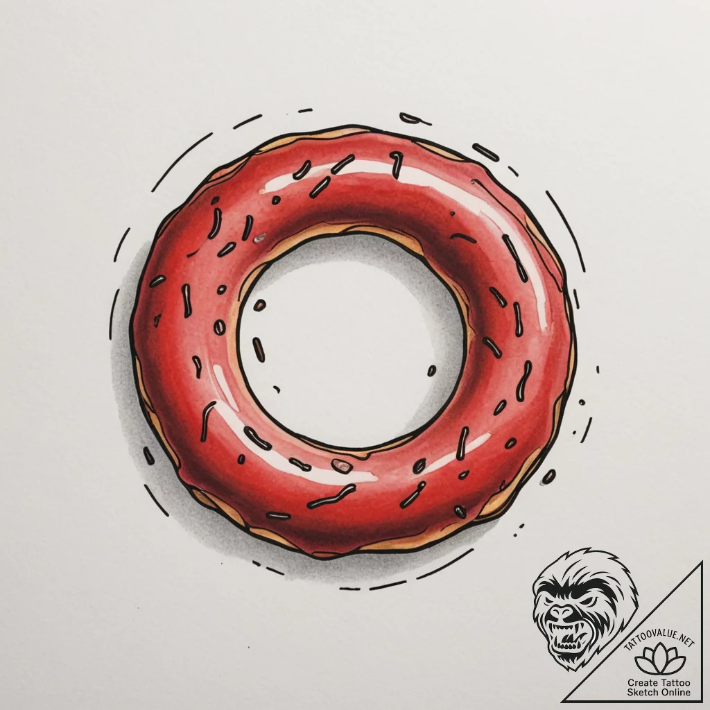 Tattoo sketch 'donut' on one, 'coffee' on the... - tattoo sketch (№1755180998_0, 14.08.2025 14:16) — tattoovalue.net