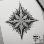 Tattoo design ice crystals forming a sharp, p… – tattoo sketch (№1755181408_0, 14.08.2025 14:23) — tattoovalue.net