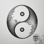 Tattoo sketch a half-yin, half-yang symbol on… – tattoo sketch (№1755181615_0, 14.08.2025 14:26) — tattoovalue.net