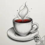 Tattoo sketch a warm cup of coffee or tea, wi… – tattoo sketch (№1755182822_0, 14.08.2025 14:47) — tattoovalue.net