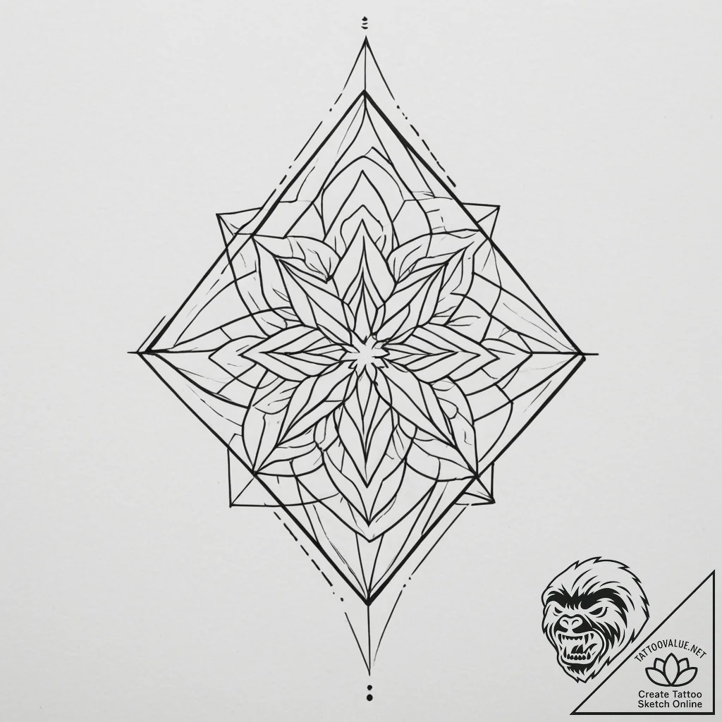 Tattoo sketch a subtle geometric pattern on a... - tattoo sketch (№1755183219_0, 14.08.2025 14:53) — tattoovalue.net