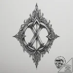 128. tattoo sketch: “rod” rune as a central e… – tattoo sketch (№1755183619_0, 14.08.2025 15:00) — tattoovalue.net
