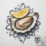 A hyperrealistic shot of a fresh oyster on a… – tattoo sketch (№1755186039_0, 14.08.2025 15:40) — tattoovalue.net
