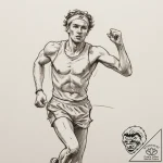 A portrait of a marathon runner crossing the… – tattoo sketch (№1755187046_0, 14.08.2025 15:57) — tattoovalue.net