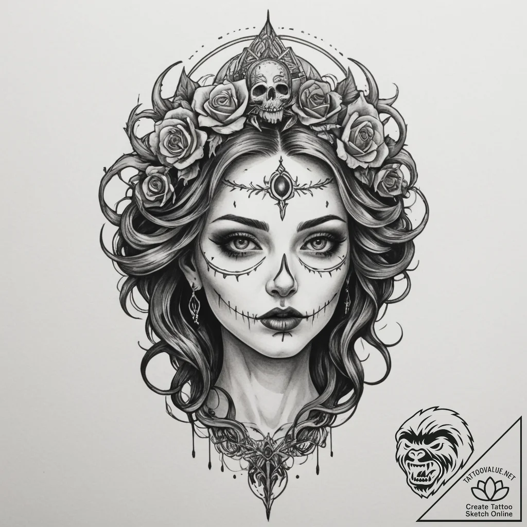 Tattoo design: a symbolic depiction of the cy... - tattoo sketch (№1755187967_0, 14.08.2025 16:12) — tattoovalue.net