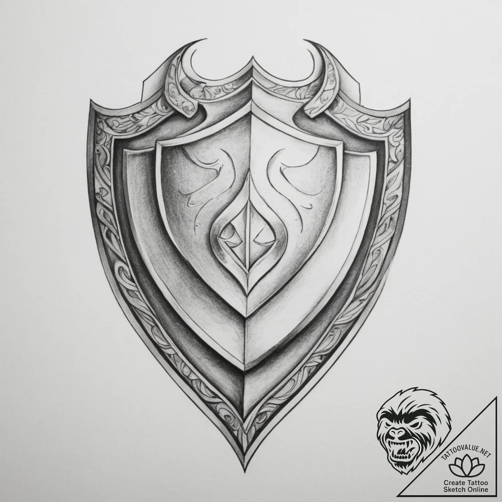 Tattoo design an abstract form of protection,... - tattoo sketch (№1755189443_0, 14.08.2025 16:37) — tattoovalue.net