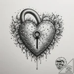 Tattoo design a half-heart lock on one, and a… – tattoo sketch (№1755190248_0, 14.08.2025 16:50) — tattoovalue.net