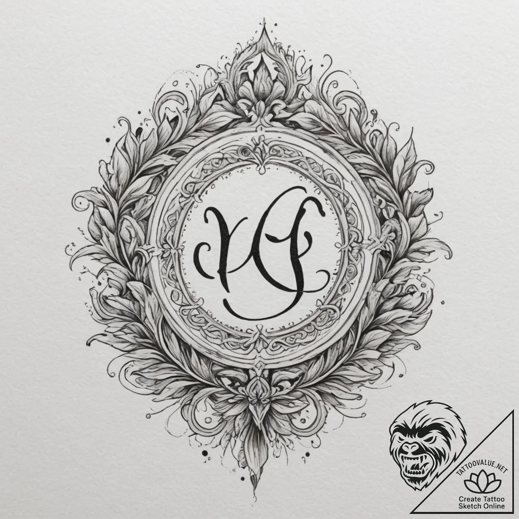 Tattoo design virgo's glyph subtly incorporat... - tattoo sketch (№1755191049_0, 14.08.2025 17:04) — tattoovalue.net