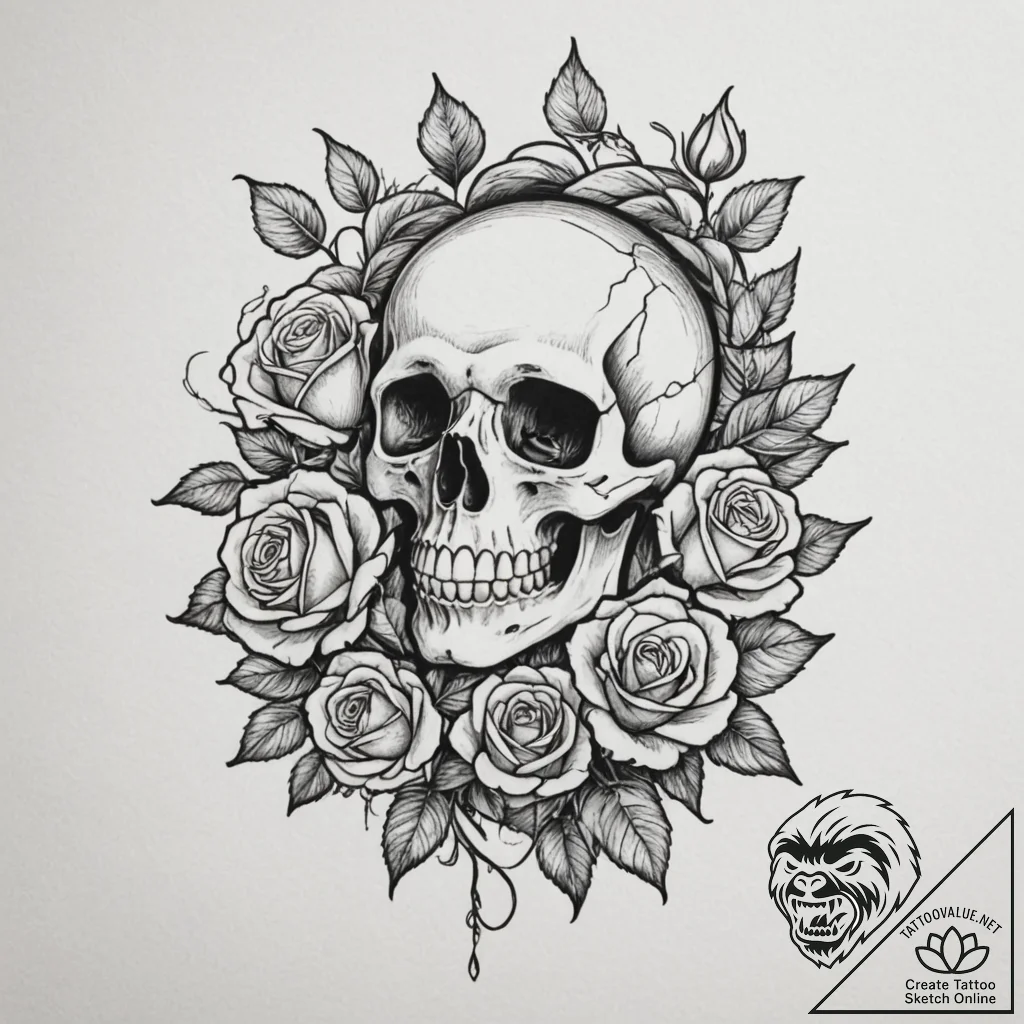 Skeleton, tattoo flash sheet design, bold out... - tattoo sketch (№1755191248_0, 14.08.2025 17:07) — tattoovalue.net