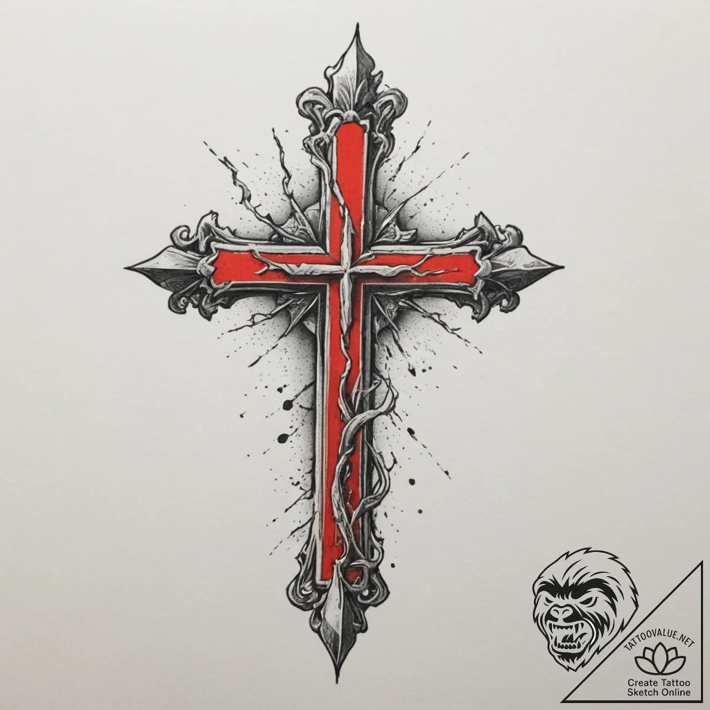 Tattoo design a textured, weathered stone eff... - tattoo sketch (№1755191446_0, 14.08.2025 17:10) — tattoovalue.net