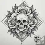 Square, tattoo line art, black outline only,… – tattoo sketch (№1755192839_0, 14.08.2025 17:33) — tattoovalue.net