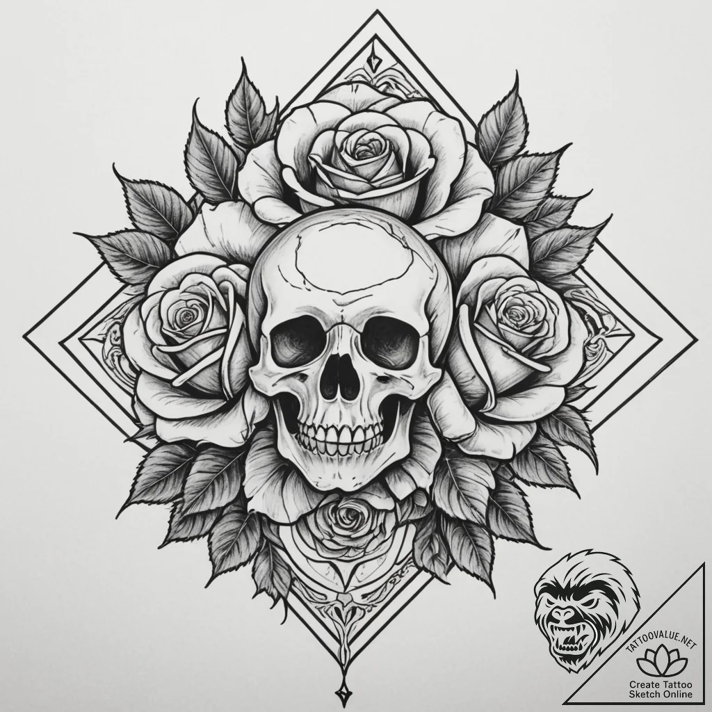 Square, tattoo line art, black outline only,... - tattoo sketch (№1755192839_0, 14.08.2025 17:33) — tattoovalue.net