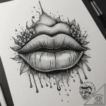 Tattoo sketch a pair of lips, slightly parted… – tattoo sketch (№1755193239_0, 14.08.2025 17:40) — tattoovalue.net
