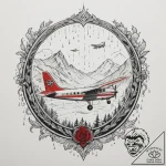 The view through a rain-streaked airplane win… – tattoo sketch (№1755193641_0, 14.08.2025 17:47) — tattoovalue.net