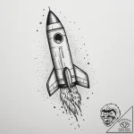 Rocket, tattoo drawing outline, soft whip sha… – tattoo sketch (№1755194040_0, 14.08.2025 17:54) — tattoovalue.net