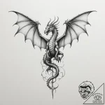 Tattoo sketch a dragon’s wing casting a shado… – tattoo sketch (№1755194641_0, 14.08.2025 18:04) — tattoovalue.net
