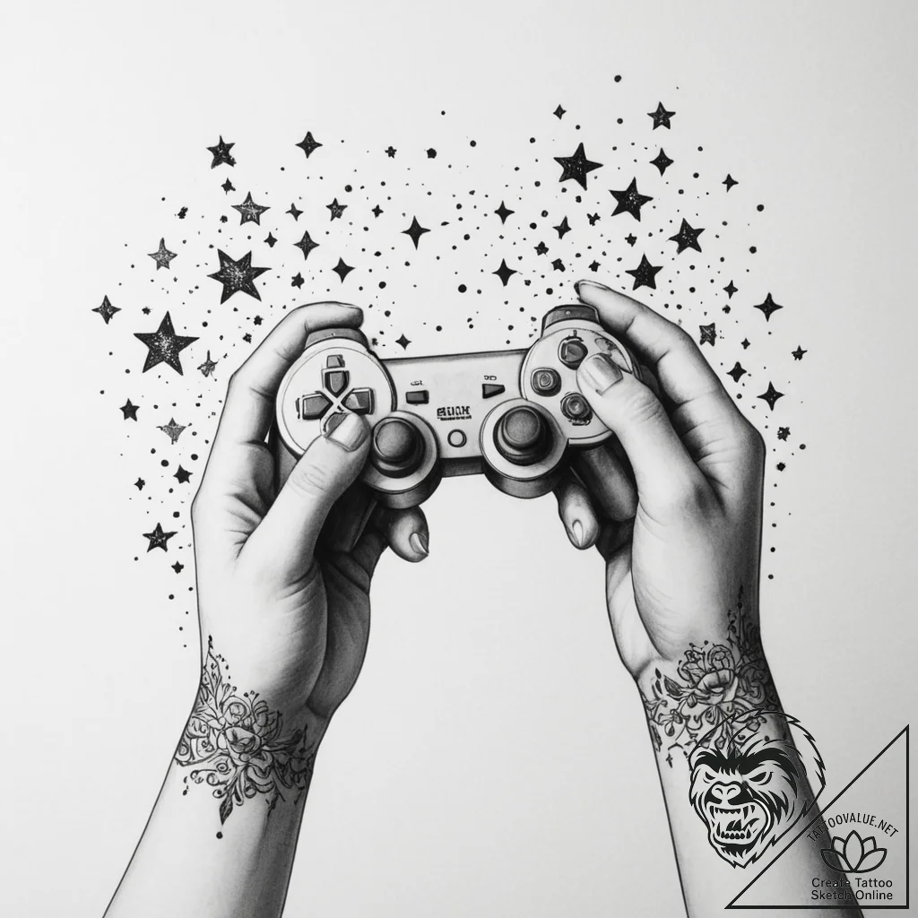 Tattoo sketch a person's hands holding a cons... - tattoo sketch (№1755196045_0, 14.08.2025 18:27) — tattoovalue.net