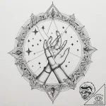 Tattoo sketch: a stylized woman’s hands weavi… – tattoo sketch (№1755196846_0, 14.08.2025 18:40) — tattoovalue.net