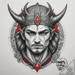 Tattoo design: a portrait of svarog, his face… – tattoo sketch (№1755197045_0, 14.08.2025 18:44) — tattoovalue.net