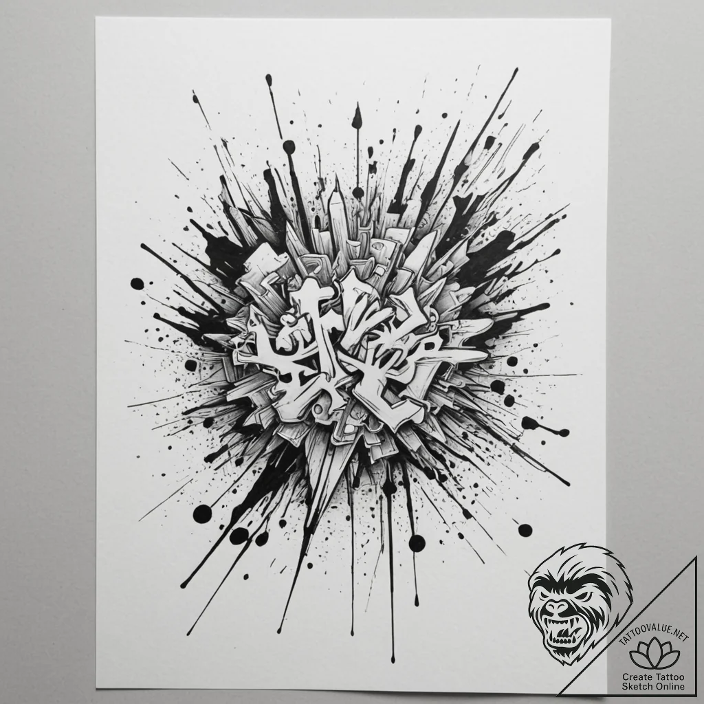 The chaotic beauty of a painter's messy, pain... - tattoo sketch (№1755197243_0, 14.08.2025 18:47) — tattoovalue.net