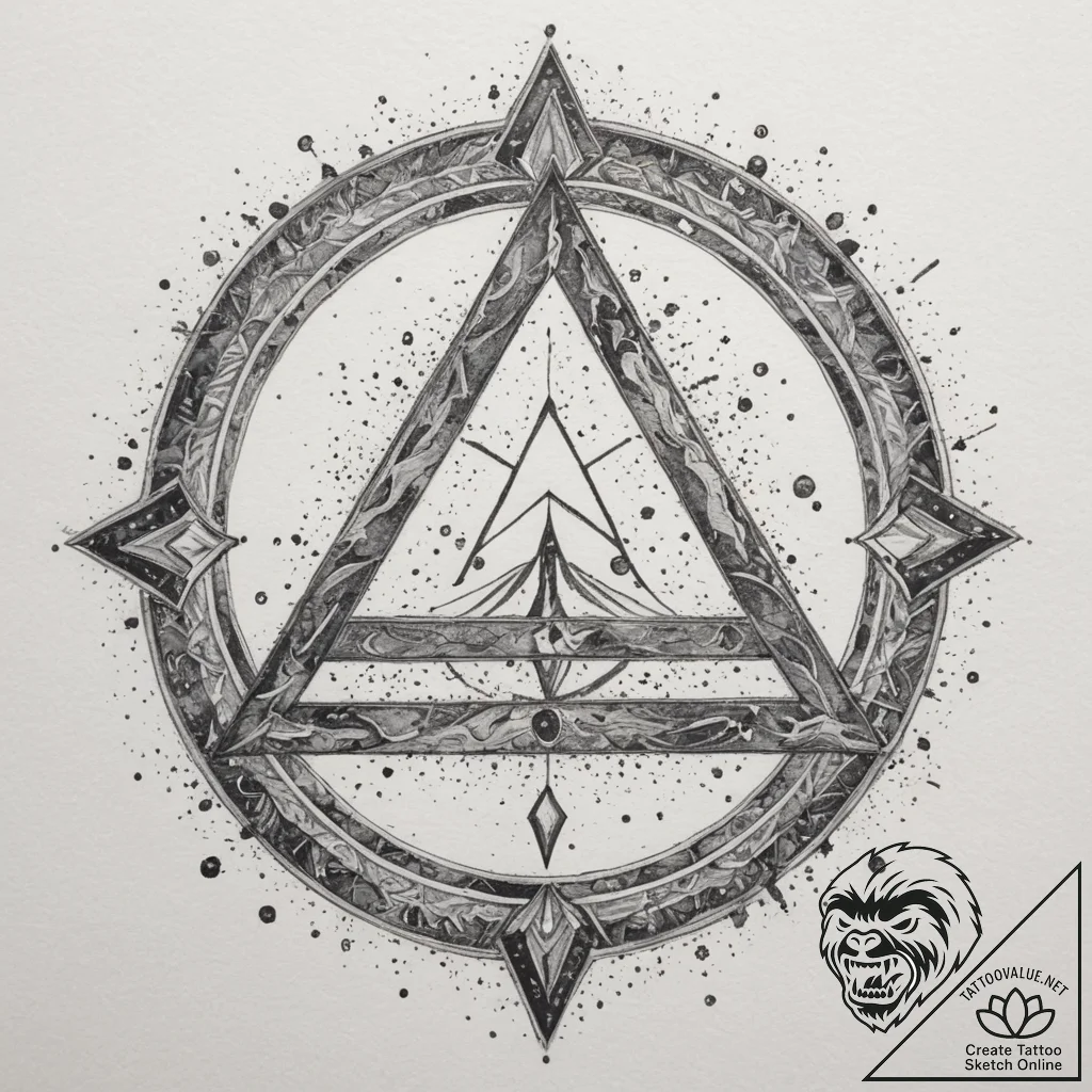 67. tattoo design: a "alatyr" rune integrated... - tattoo sketch (№1755198042_0, 14.08.2025 19:00) — tattoovalue.net
