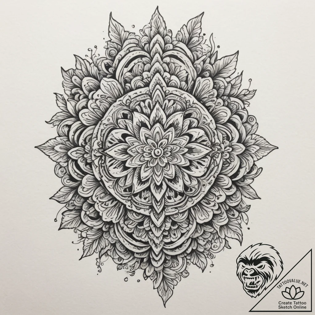 Tattoo sketch a delicate, intricate lace patt... - tattoo sketch (№1755198640_0, 14.08.2025 19:10) — tattoovalue.net