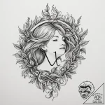 Tattoo design a virgo symbol emerging from fe… – tattoo sketch (№1755198839_0, 14.08.2025 19:13) — tattoovalue.net