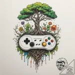 Tattoo sketch a classic console controller wi… – tattoo sketch (№1755199436_0, 14.08.2025 19:23) — tattoovalue.net