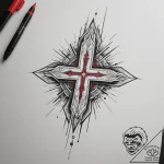 Tattoo design a glowing “hit point” counter i… – tattoo sketch (№1755199635_0, 14.08.2025 19:27) — tattoovalue.net