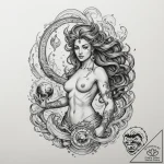 Tattoo sketch aquarius’s water-bearer, with u… – tattoo sketch (№1755200824_0, 14.08.2025 19:47) — tattoovalue.net