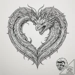 Tattoo sketch a guardian dragon coiled around… – tattoo sketch (№1755201417_0, 14.08.2025 19:56) — tattoovalue.net