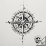 Tattoo sketch two parts of a simple compass t… – tattoo sketch (№1755201616_0, 14.08.2025 20:00) — tattoovalue.net