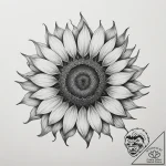 Tattoo design a minimalist sunflower, its see… – tattoo sketch (№1755201816_0, 14.08.2025 20:03) — tattoovalue.net