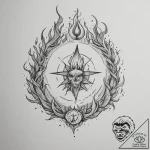 A coven of witches around a fire, tattoo line… – tattoo sketch (№1755202609_0, 14.08.2025 20:16) — tattoovalue.net