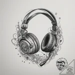 Tattoo design a gaming headset with a microph… – tattoo sketch (№1755202809_0, 14.08.2025 20:20) — tattoovalue.net