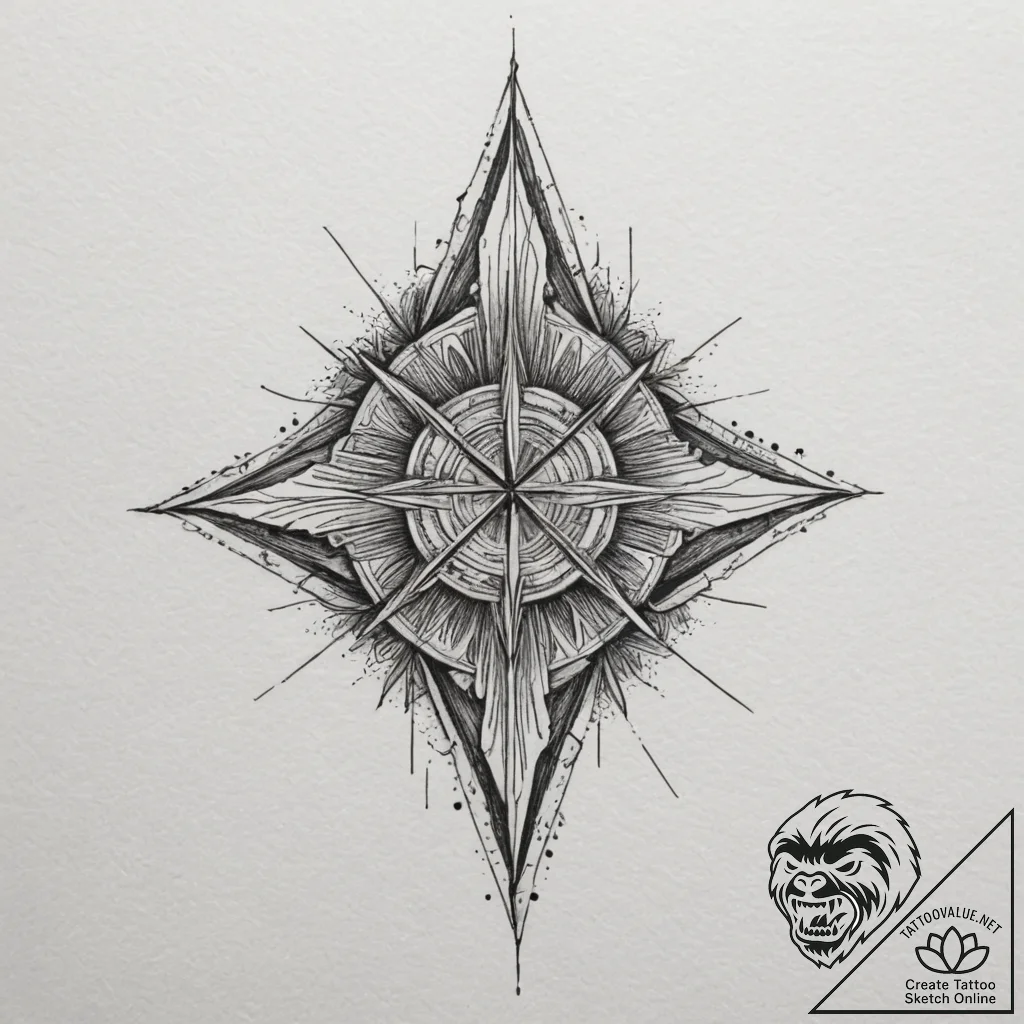 Tattoo design: a geometric svarozhich, with s... - tattoo sketch (№1755203012_0, 14.08.2025 20:23) — tattoovalue.net