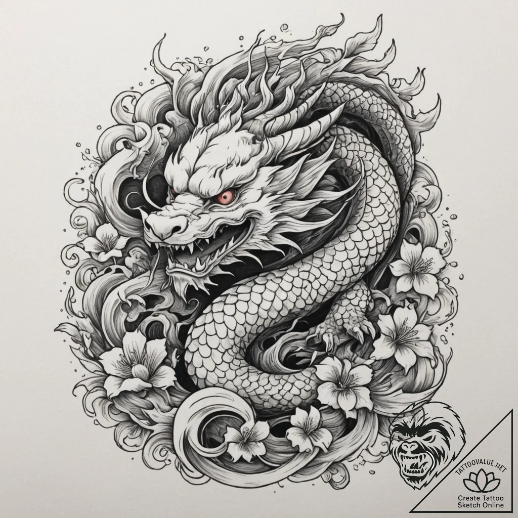 Griffin, tattoo drawing outline, on a clean w... - tattoo sketch (№1755203611_0, 14.08.2025 20:33) — tattoovalue.net