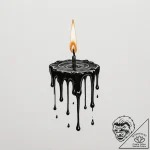 Tattoo design a single, dripping candle, evok… – tattoo sketch (№1755204410_0, 14.08.2025 20:46) — tattoovalue.net