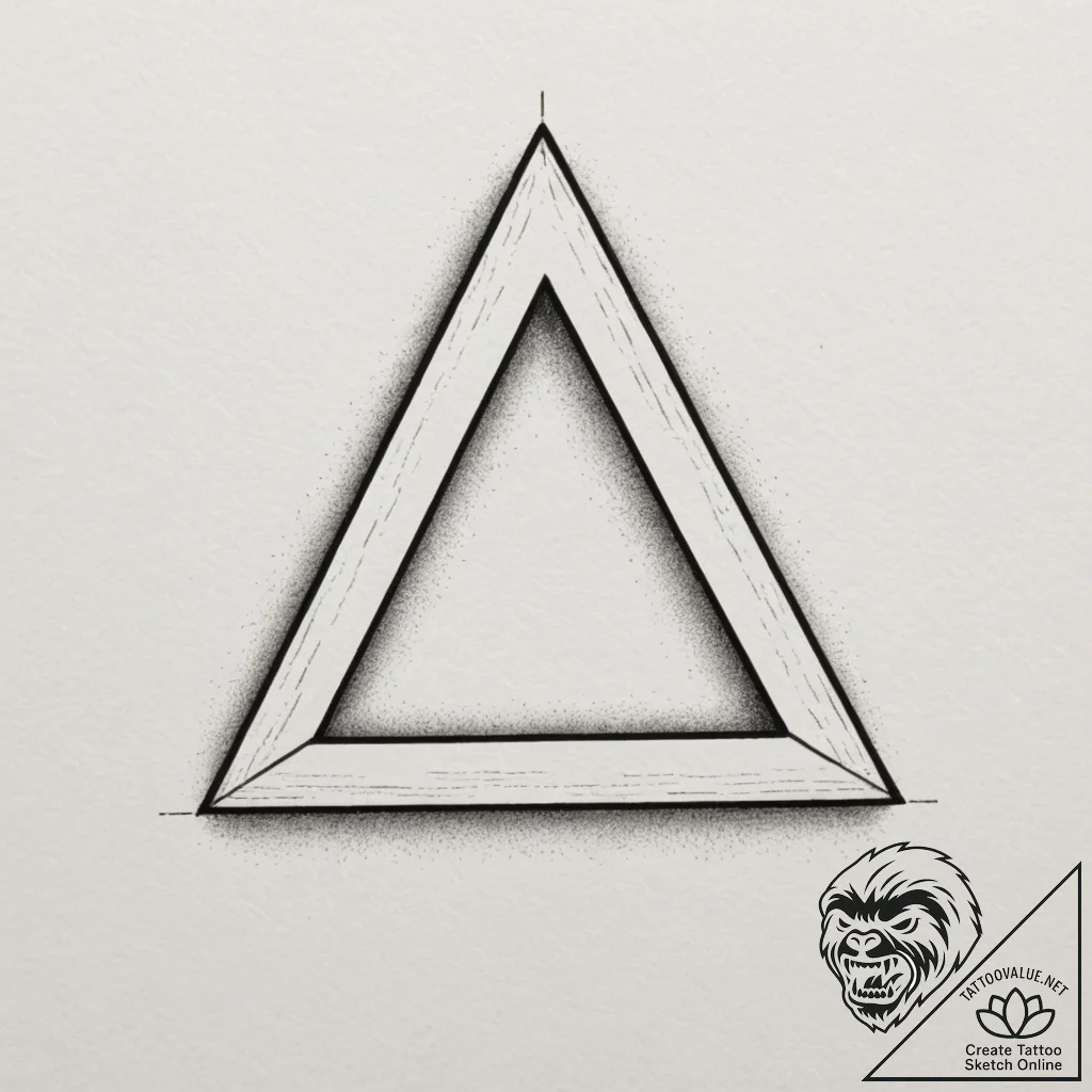 An impossible shape (penrose triangle), tatto... - tattoo sketch (№1755206601_0, 14.08.2025 21:23) — tattoovalue.net
