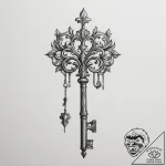 Tattoo sketch a vintage key with intricate de… – tattoo sketch (№1755207199_0, 14.08.2025 21:33) — tattoovalue.net