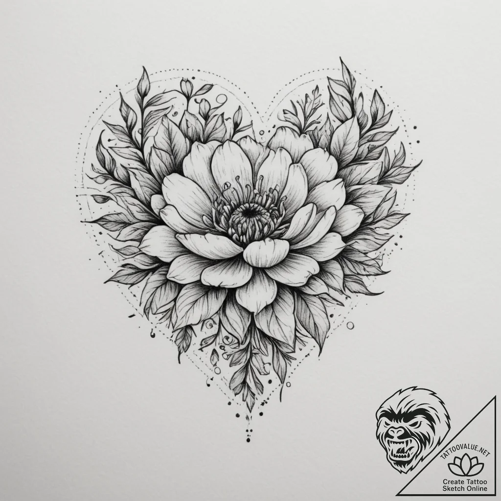 Tattoo design a pixelated heart that is also... - tattoo sketch (№1755207398_0, 14.08.2025 21:36) — tattoovalue.net