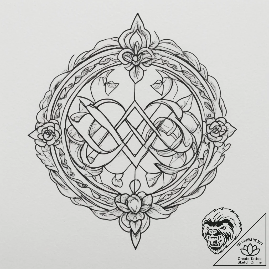 Tattoo sketch gemini's twin glyphs intertwine... - tattoo sketch (№1755208206_0, 14.08.2025 21:50) — tattoovalue.net