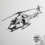 A detailed shot of a helicopter’s rotor blade… – tattoo sketch (№1755208613_0, 14.08.2025 21:56) — tattoovalue.net