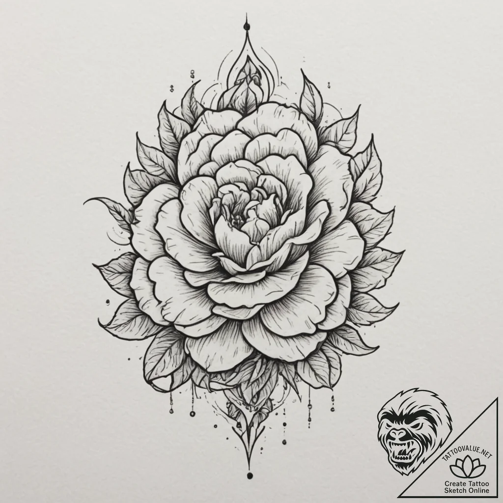 13 (number), ink illustration for tattoo, mut... - tattoo sketch (№1755209223_0, 14.08.2025 22:07) — tattoovalue.net
