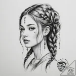Tattoo sketch: mokosh, depicted as a serene w… – tattoo sketch (№1755209621_0, 14.08.2025 22:13) — tattoovalue.net