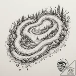 Tattoo design a flowing river of code that tr… – tattoo sketch (№1755210024_0, 14.08.2025 22:20) — tattoovalue.net