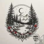 Tattoo sketch an ethereal mist rising from a… – tattoo sketch (№1755210632_0, 14.08.2025 22:30) — tattoovalue.net